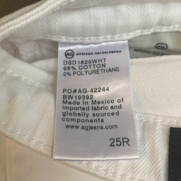 Ag Adriano Goldschmied Women’s White Jeans. The Prima Roll up - Picture 6 of 9